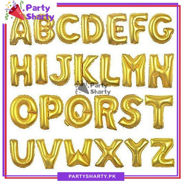 Golden Alphabet Foil Balloon For Birthday, Anniversary, Bridal Shower Celebration and Decoration